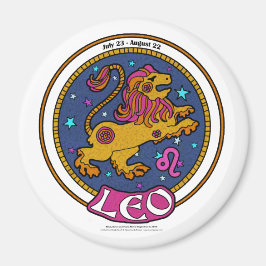 NP Leo Large, 3-inch Ronde Magnet