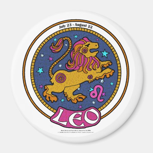 NP Leo Large, 3-inch Ronde Magnet (Voorkant)