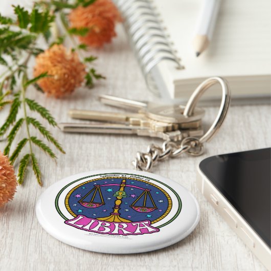 NP Libra 2,25-inch Basic Button Sleutelhanger (Zijkant)