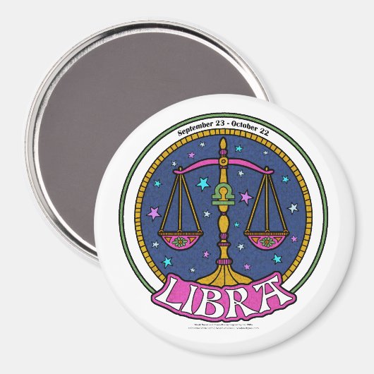 NP Libra Large, 3-inch Round Magnet (Voorkant / Achterkant)