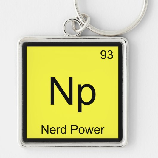Np - Nerd Power Chemistry Element Symbol T-Shirt Sleutelhanger (Voorkant)