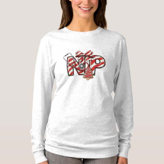 NP Nurse Practitioner Christmas Long Sleeve T-shirt (Voorkant)