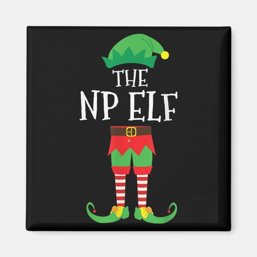 Np Nurse Practitioner Elf bijpassend Kerstfeest Magneet (Voorkant)