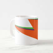 NP Oranje Wraparound Bolt 11 oz Klassieke witte Mo Koffiemok (Voorkant links)