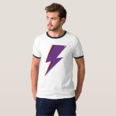 NP Paars Bolt Mannen Basic Ringer T-Shirt (Voorkant volledig)