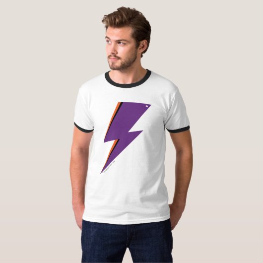 NP Paars Bolt Mannen Basic Ringer T-Shirt (Voorkant volledig)