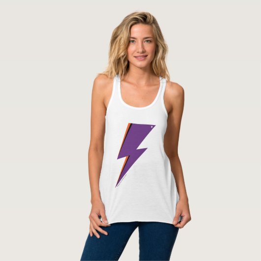 NP Paarse Bolt Women's Flowy Racerback Tanktop (Volledige Voorkant)