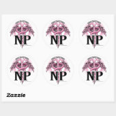 NP PINK Caduceus Ronde Sticker (Vel)