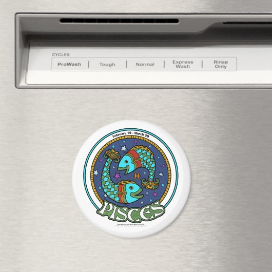 NP Pisces 3-inch Ronde Magnet (Insitu (Vaatwasser))