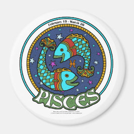 NP Pisces 3-inch Ronde Magnet