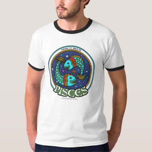 NP Pisces Mannen Basic Ringer T-Shirt (Voorkant)