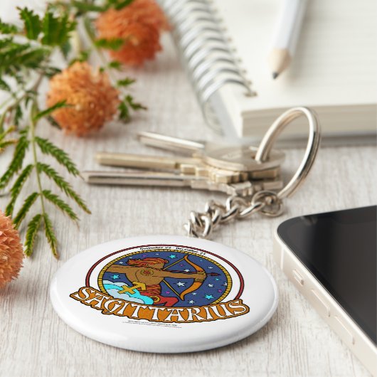 NP Sagittarius 2,25-inch Basic Button Sleutelhange Sleutelhanger (Zijkant)