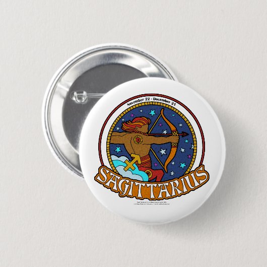 NP Sagittarius 2¼ Inch Round Button (Voorkant /achterkant)