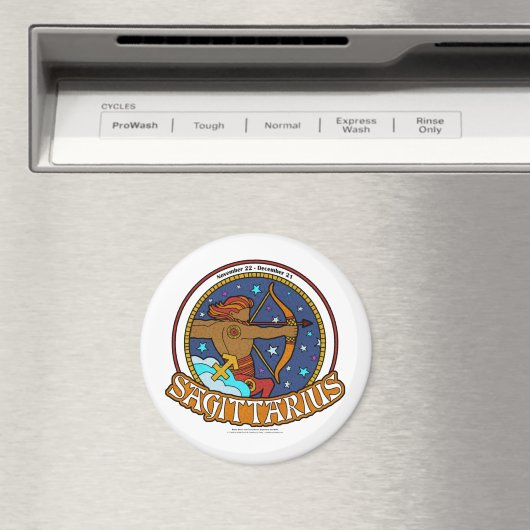 NP Sagittarius Large, 3-inch Round Magnet (Insitu (Vaatwasser))