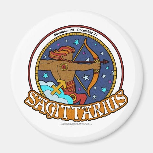 NP Sagittarius Large, 3-inch Round Magnet (Voorkant)