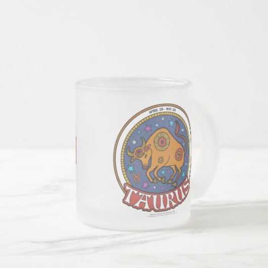 NP Taurus 10oz Mok van gevriesdroogd glas (Voorkant rechts)