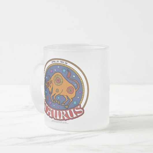 NP Taurus 10oz Mok van gevriesdroogd glas (Voorkant links)