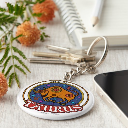 NP Taurus 2,25-inch Basic Button Sleutelhanger (Zijkant)