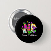 Np Verpleegkundige Practitioner Schattig Mardi Gra Ronde Button 5,7 Cm (Voorkant /achterkant)