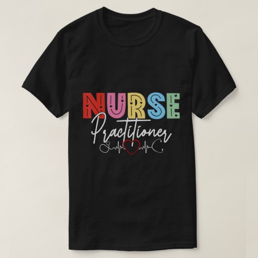 NP verpleegkundige Valentijnsdag gezondheidszorg E T-shirt (Design voorkant)