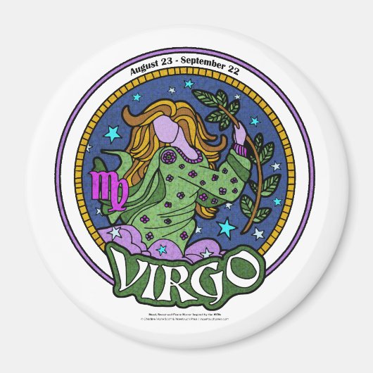 NP Virgo Large, 3-inch Ronde Magnet (Voorkant)