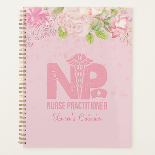 NP zurse roze - Aangepaste Floral Journal Planner (Voorkant)
