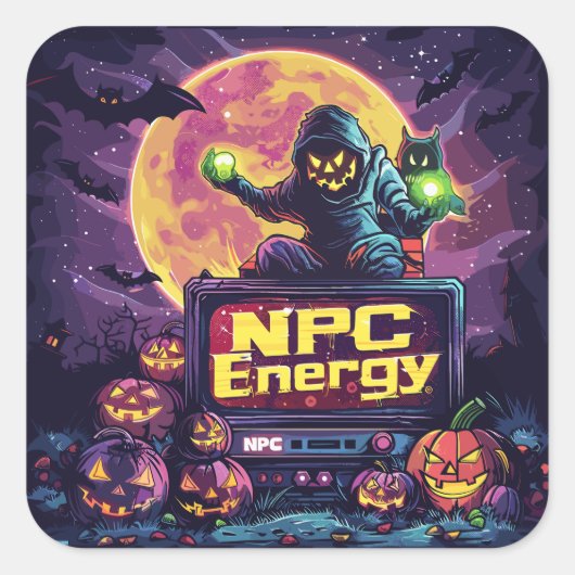 NPC-energie | ExDesigner | Halloween Vierkante Sticker (Voorkant)