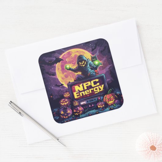 NPC-energie | ExDesigner | Halloween Vierkante Sticker (Envelop)