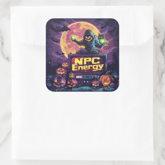 NPC-energie | ExDesigner | Halloween Vierkante Sticker (Tas)