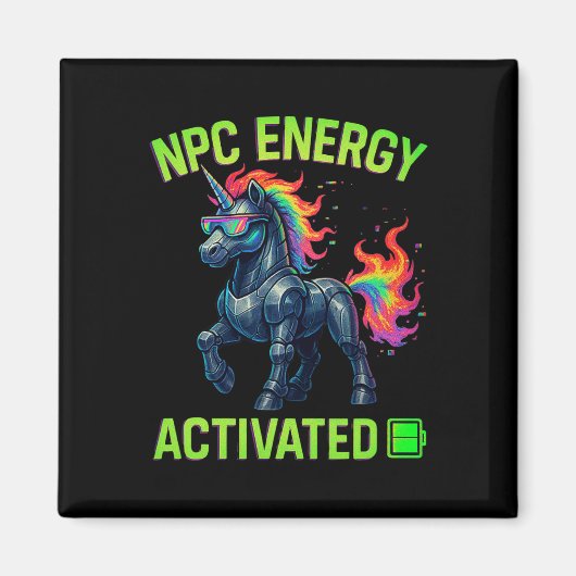 Npc Energie Geactiveerde Grappige Esthetische Game Magneet (Voorkant)
