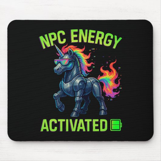 Npc Energie Geactiveerde Grappige Esthetische Game Muismat (Voorkant)