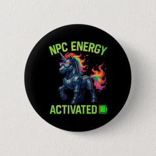 Npc Energie Geactiveerde Grappige Esthetische Game Ronde Button 5,7 Cm