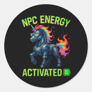 Npc Energie Geactiveerde Grappige Esthetische Game Ronde Sticker
