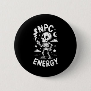 Npc energie skelet grappige meme  ronde button 5,7 cm