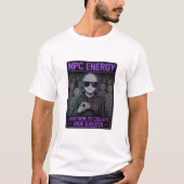 NPC Energy – Just Here to Collect Side Quests Glit T-shirt (Voorkant)
