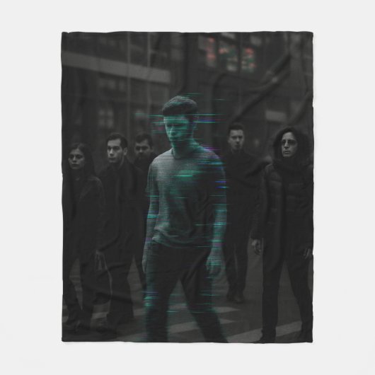 NPC Hunt - Target Glitch vastgelegd Fleece Deken (Voorkant)