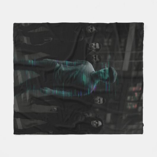 NPC Hunt - Target Glitch vastgelegd Fleece Deken (Voorkant (Horizontaal))