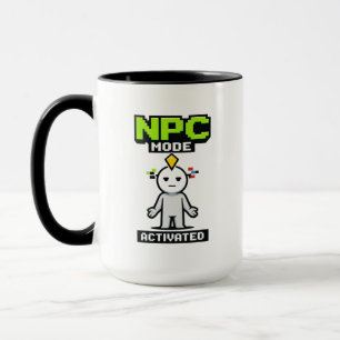 NPC-modus geactiveerd Pixels Grappige Cartoon Mok