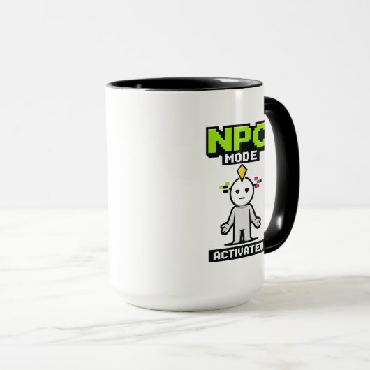 NPC-modus geactiveerd Pixels Grappige Cartoon Mok (Voorkant rechts)