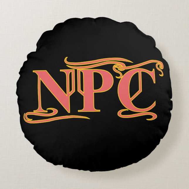 NPC niet Maim Rob of Kill Funny RPG Rond Kussen (Voorkant)