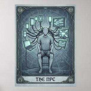 NPC Tarotkaart Sociale Media Dystopie Poster