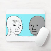 NPC Wojak Non-Player Character Meme gift Muismat (Met muis)