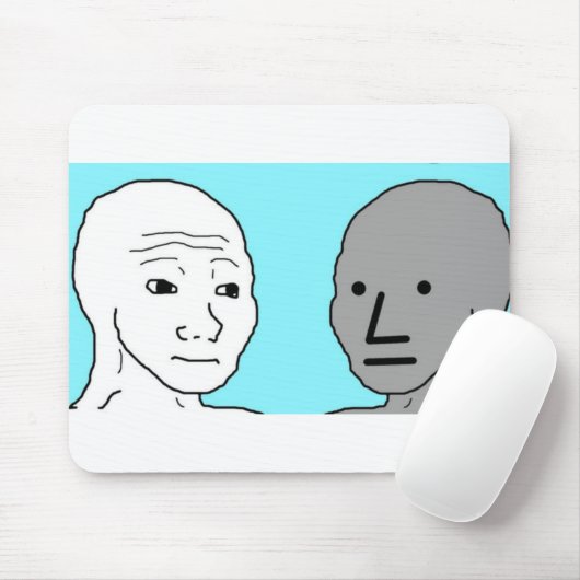 NPC Wojak Non-Player Character Meme gift Muismat (Met muis)