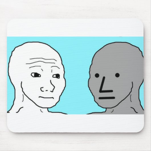 NPC Wojak Non-Player Character Meme gift Muismat (Voorkant)