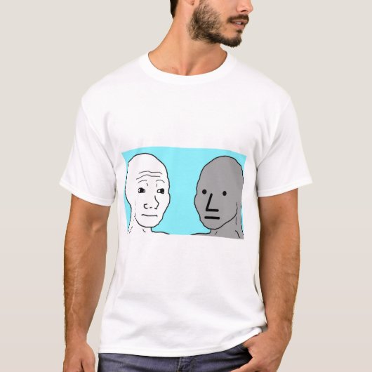 NPC Wojak Non-Player Character Meme gift T-shirt (Voorkant)