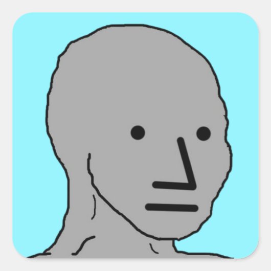 NPC wojak-stickers Vierkante Sticker (Voorkant)