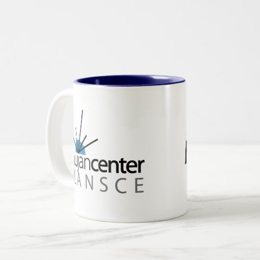 NPDF-mok Tweekleurige Koffiemok (Voorkant links)