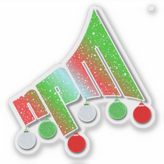 NPM Christmas Logo Bulbs Sticker (Voorkant)