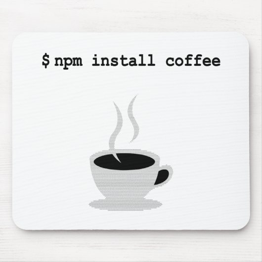 npm installeert koffie JavaScript Programmer Muismat (Voorkant)