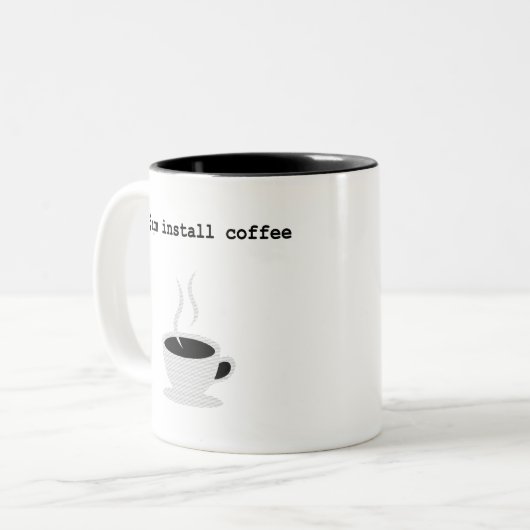 npm installeert koffie JavaScript Programmer Tweekleurige Koffiemok (Voorkant links)